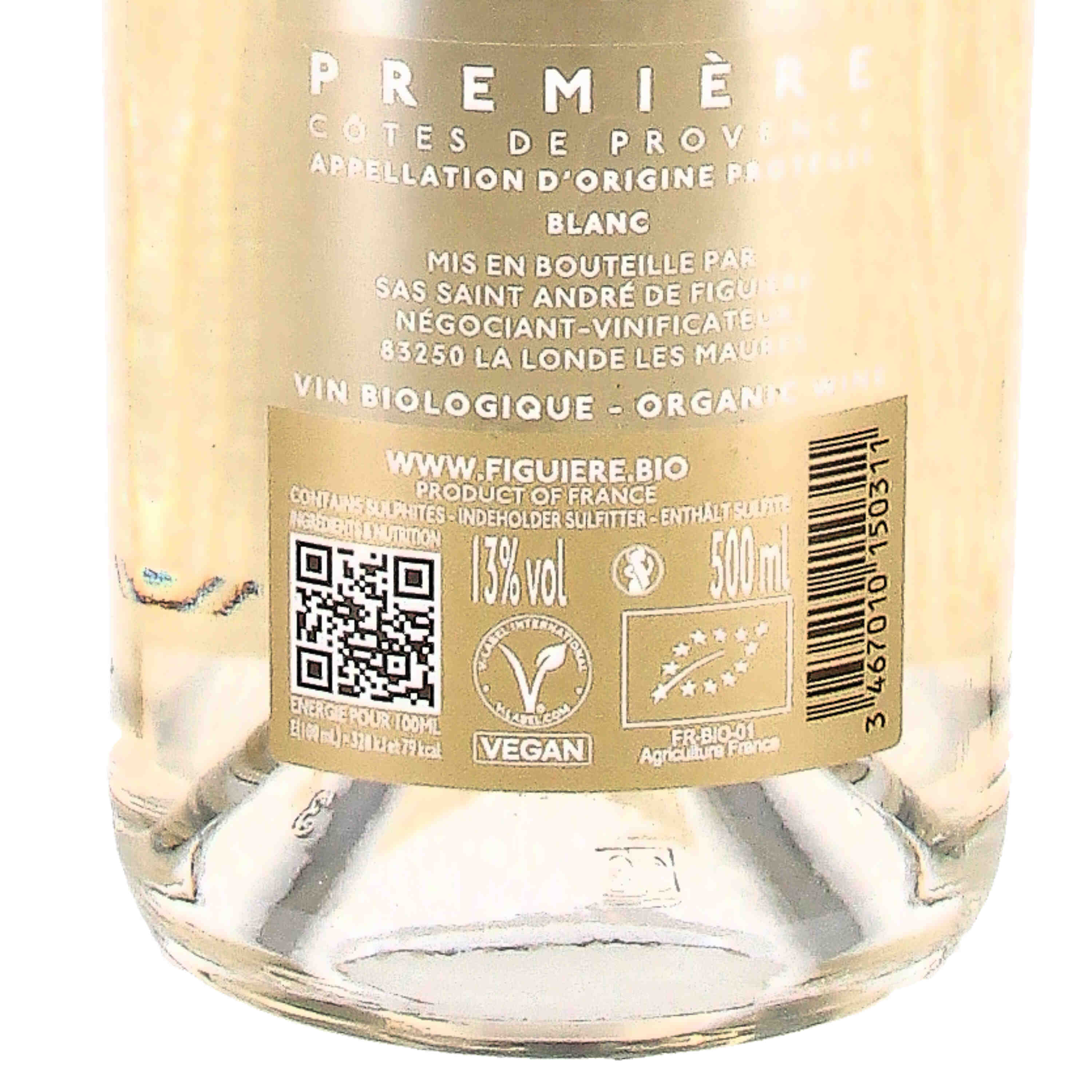 Première de Figuière blanc AOP Côtes de Provence 2024 (bio) - halber Liter