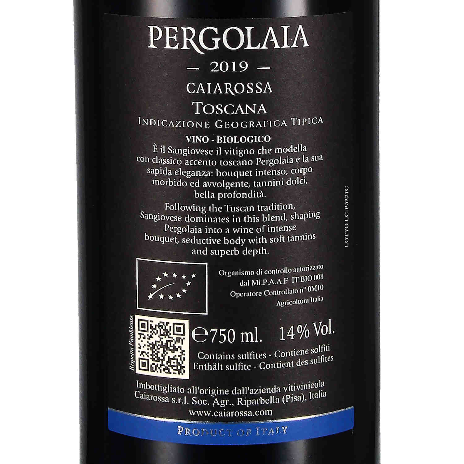 Pergolaia Toscana rosso 2019 IGT (bio)