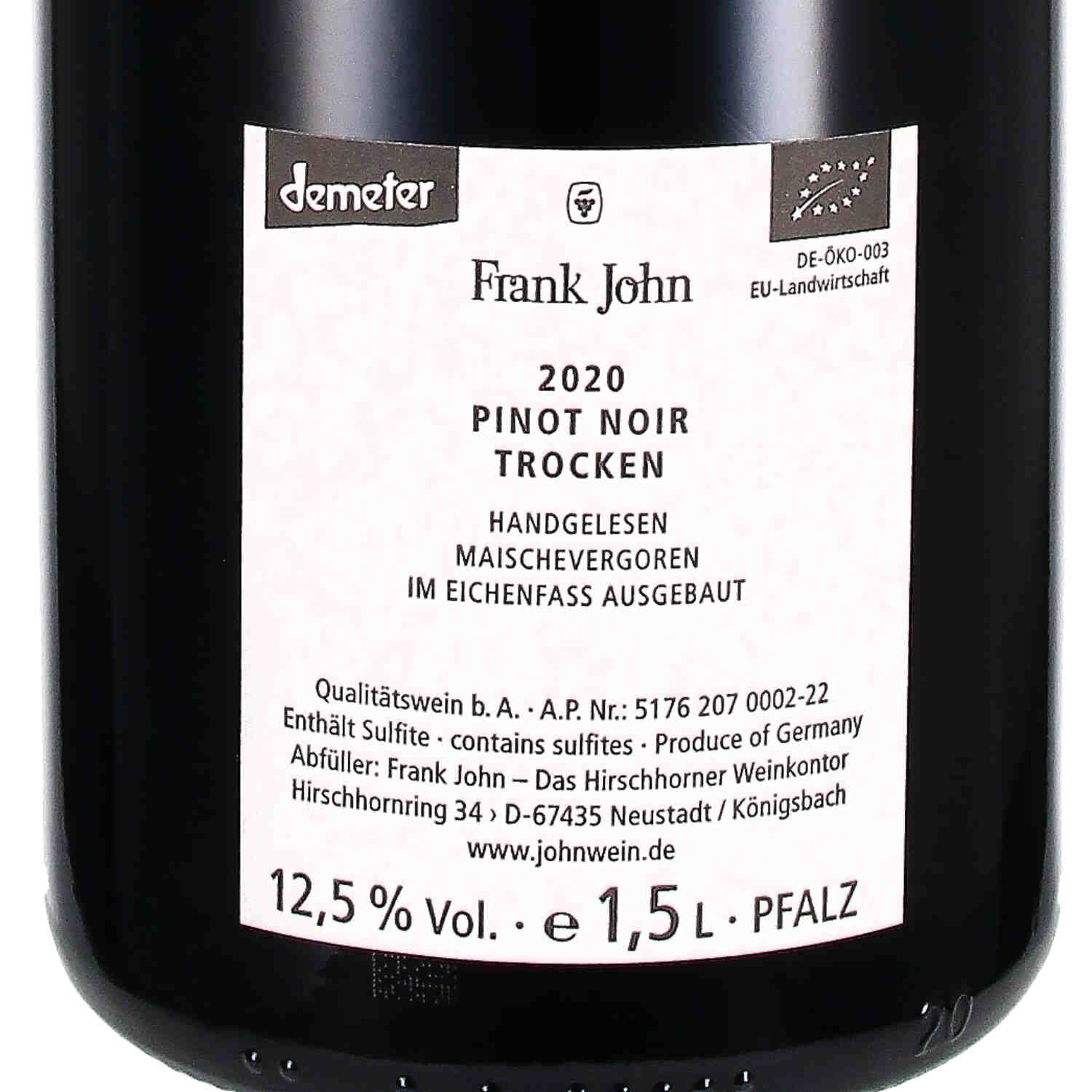 Pinot Noir Kalkstein 2020, QW (bio)  - Magnum