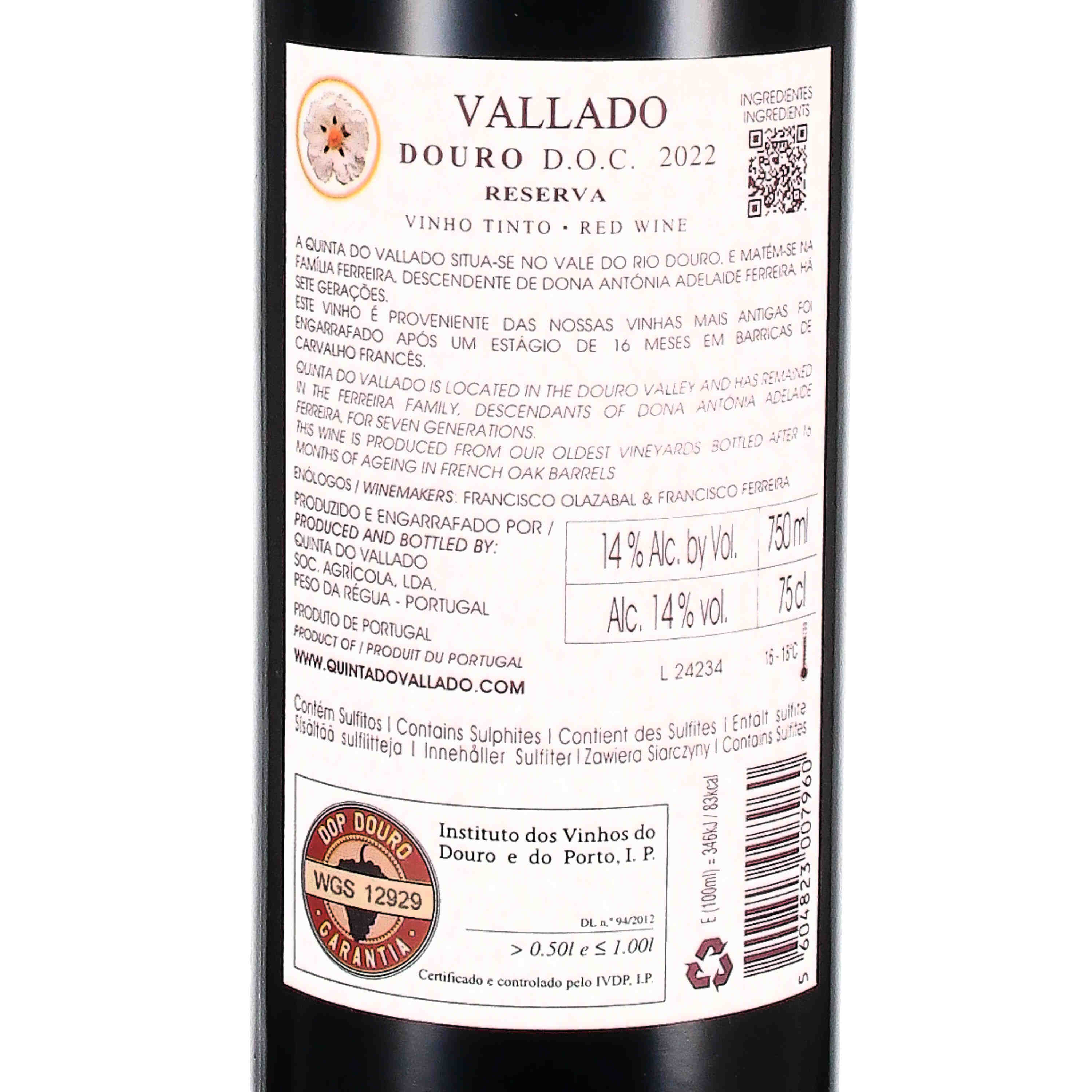 Quinta do Vallado Reserva Field Blend Douro Tinto DOC 2022