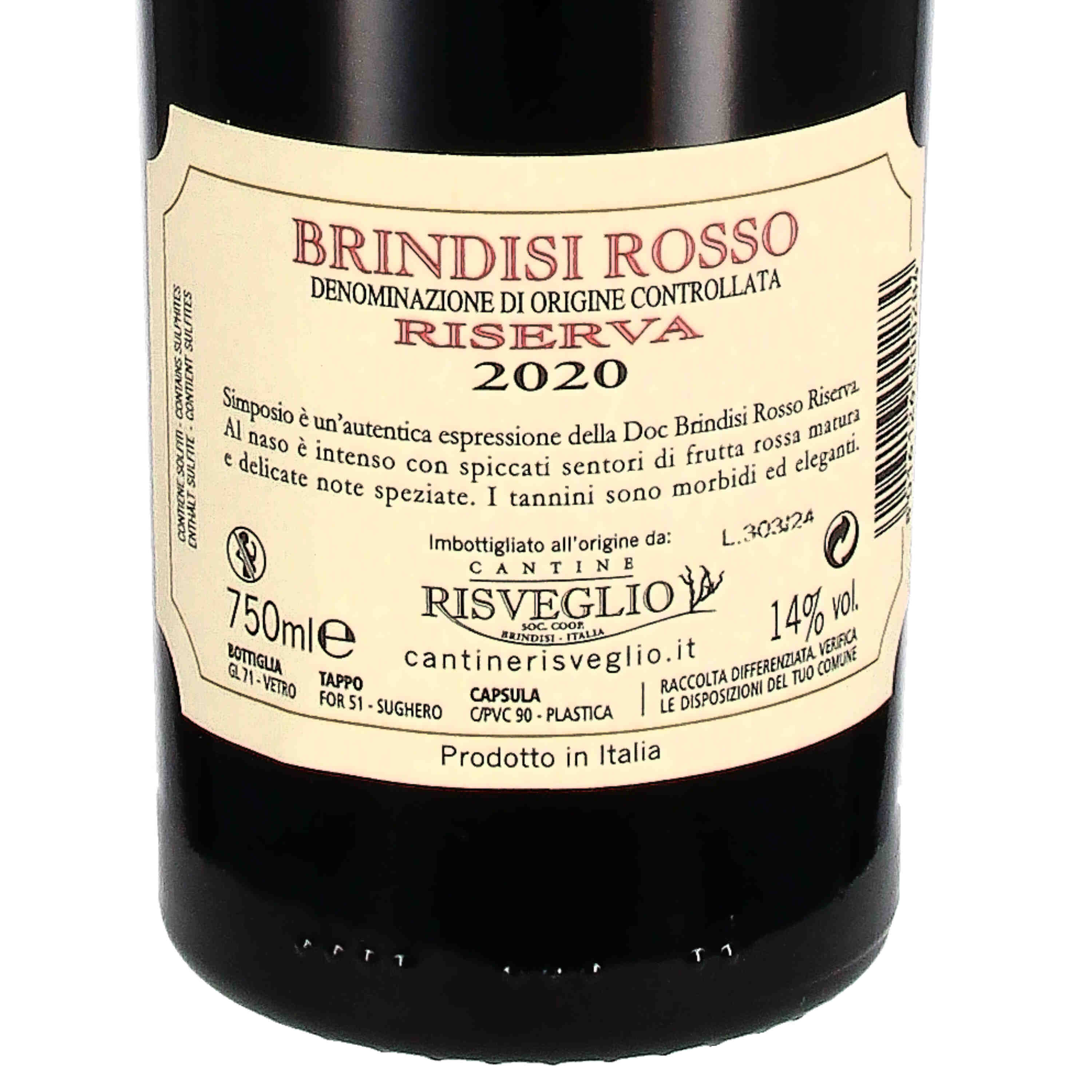 Brindisi Rosso Riserva Salento DOC "Simposio" 2020