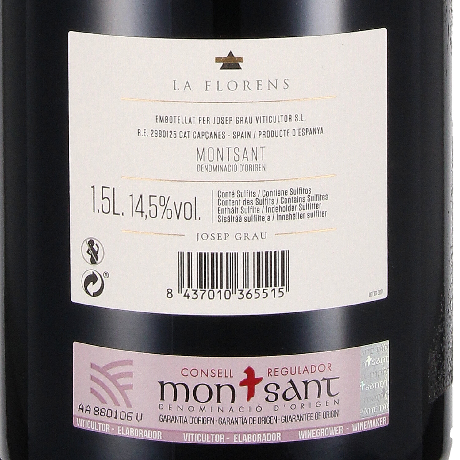 Garnacha Tinto D.O. Montsant La Florens 2021 - Magnum