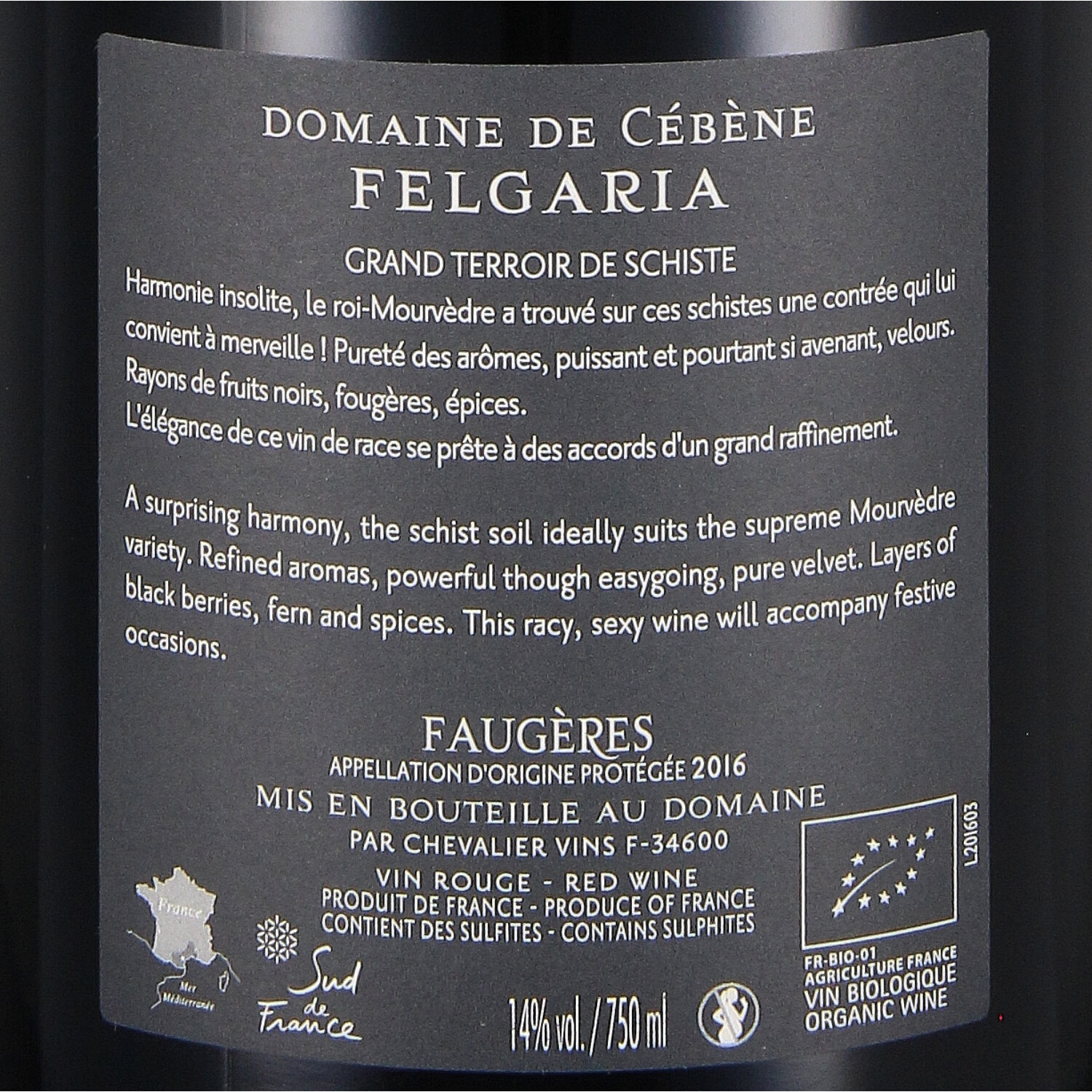 Felgaria AOP Faugères 2016 (bio)