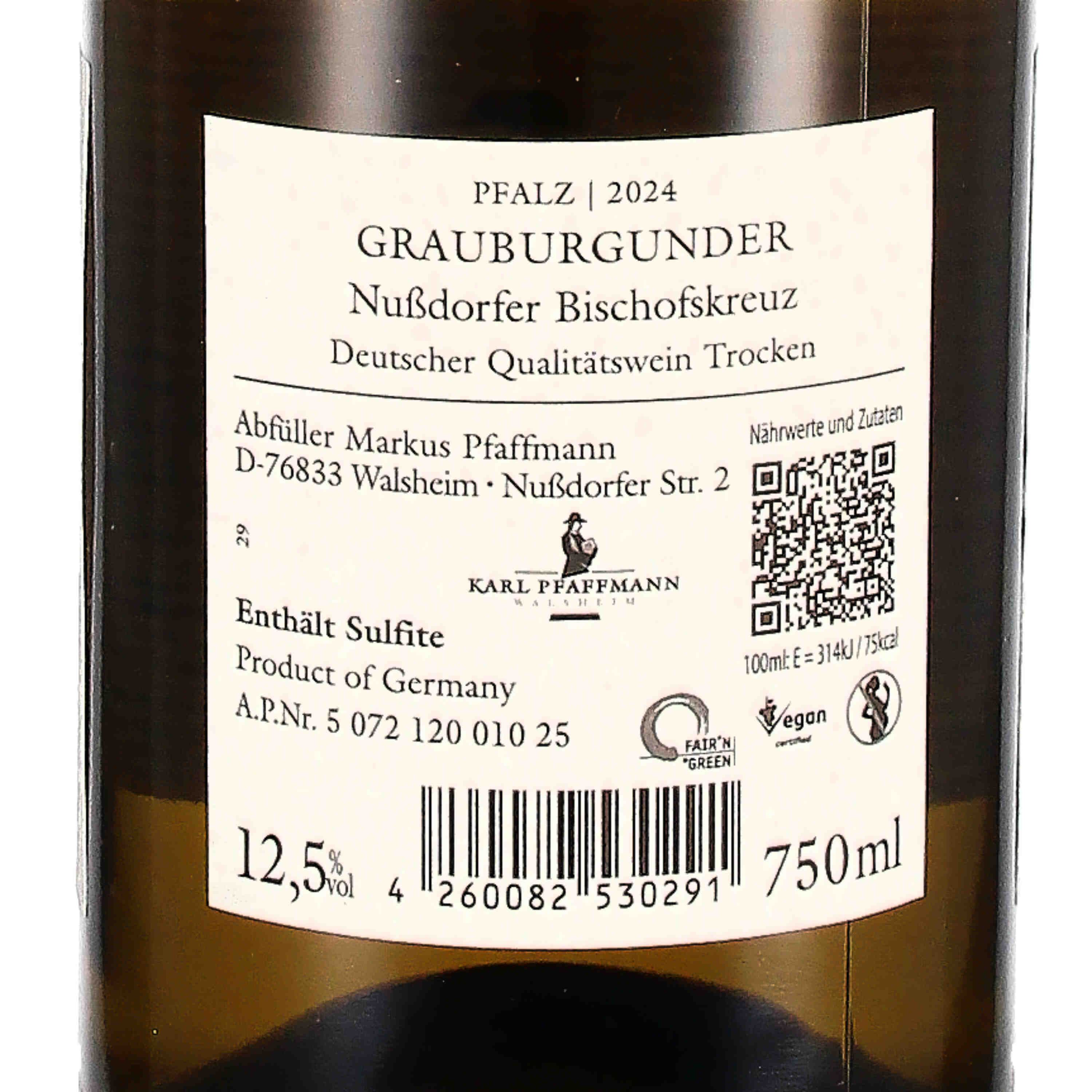 Grauburgunder trocken Nußdorfer Bischofskreuz 2024, Qw