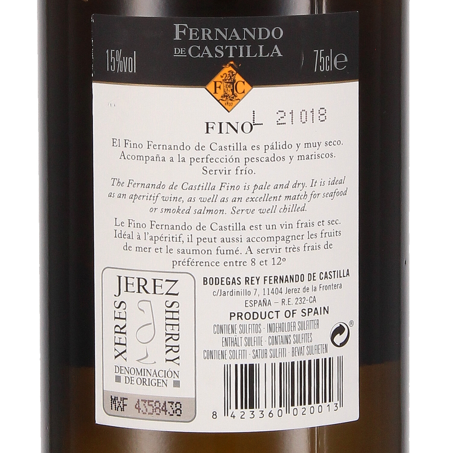 Sherry Fino Dry Classic, Jerez D. O.