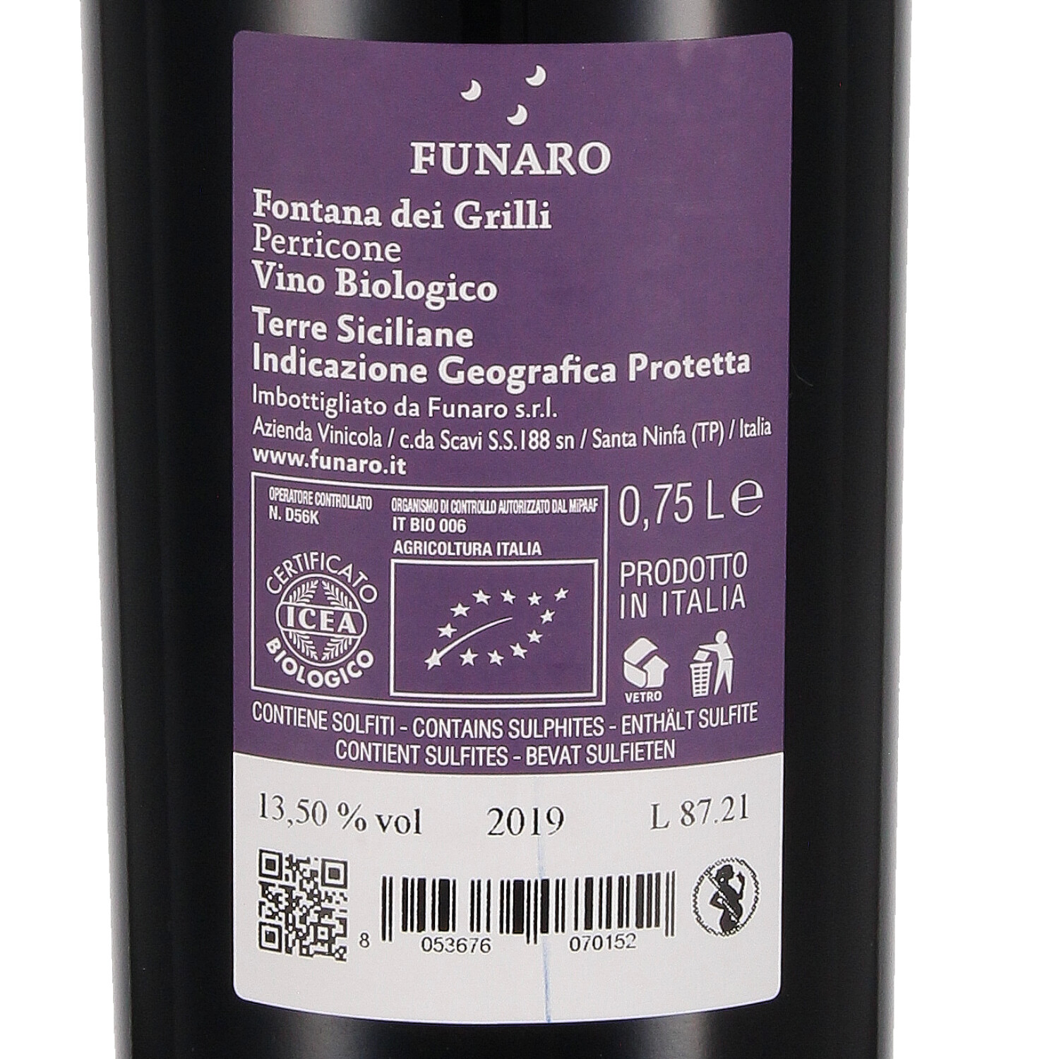 Perricone Terre Siciliane IGP Fontana dei Grilli 2019 (bio)