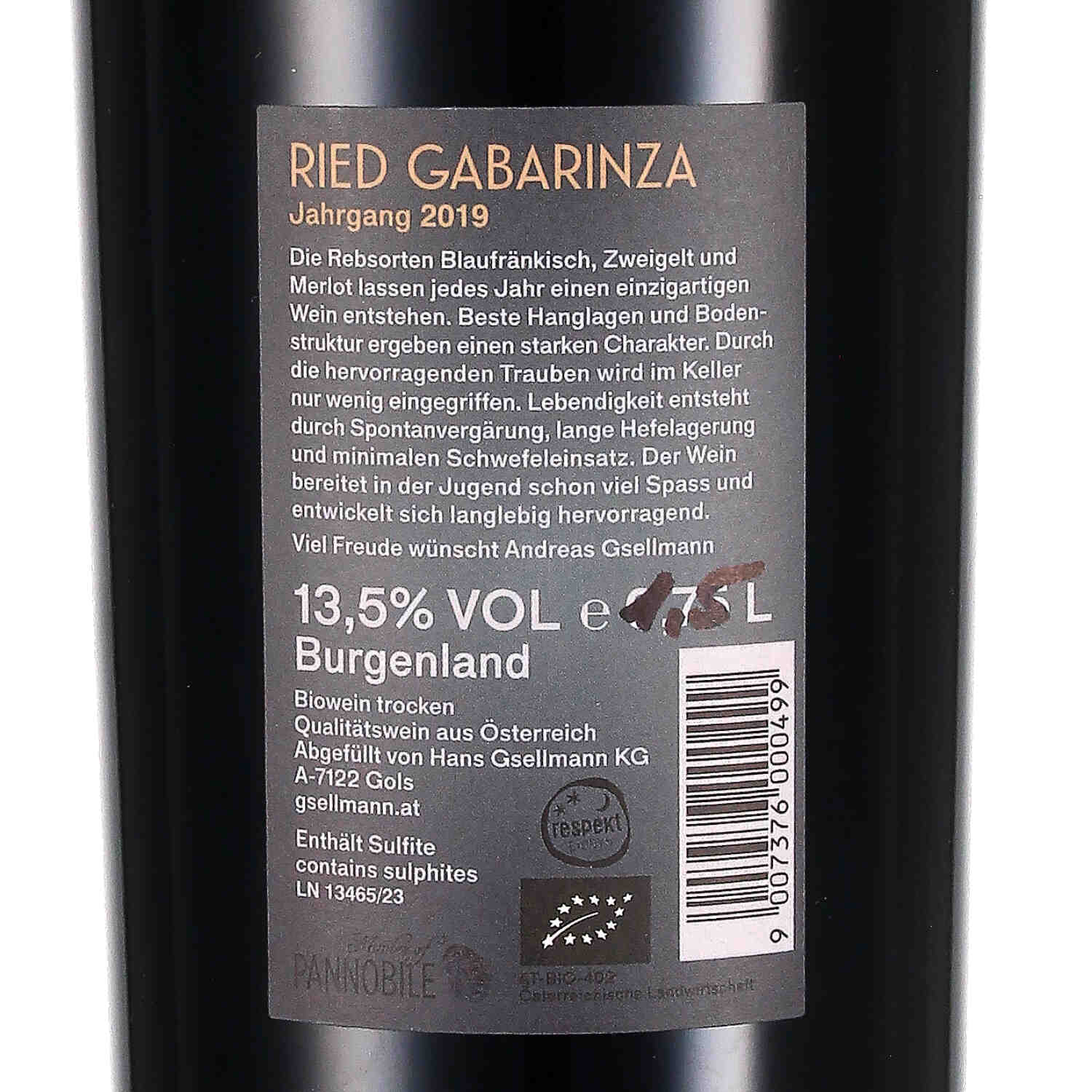 Gabarinza 2019 Magnum, Qw  (bio)