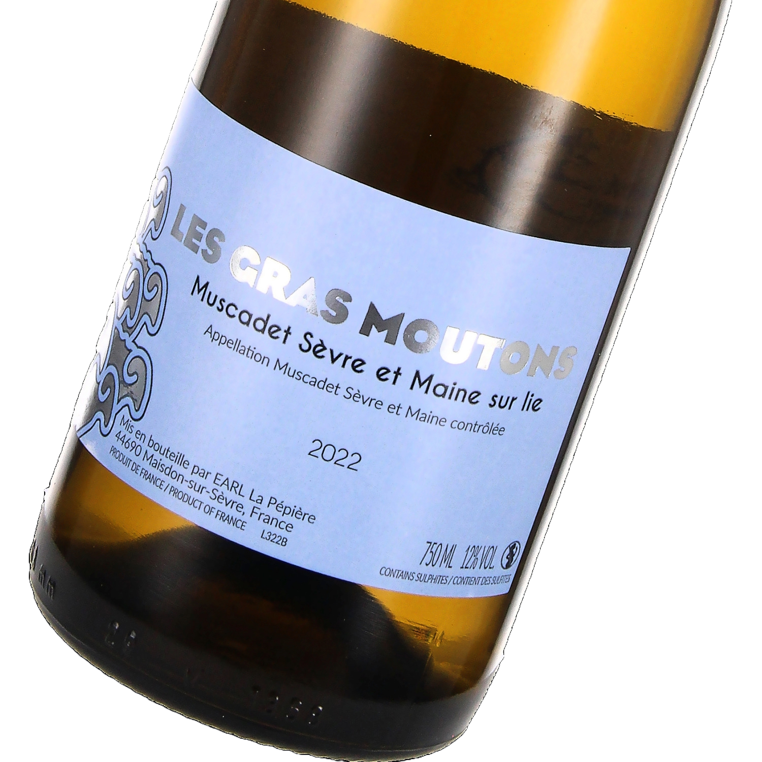 Muscadet Sèvre et Maine AOC sur lie Les Gras Moutons 2022 (bio)