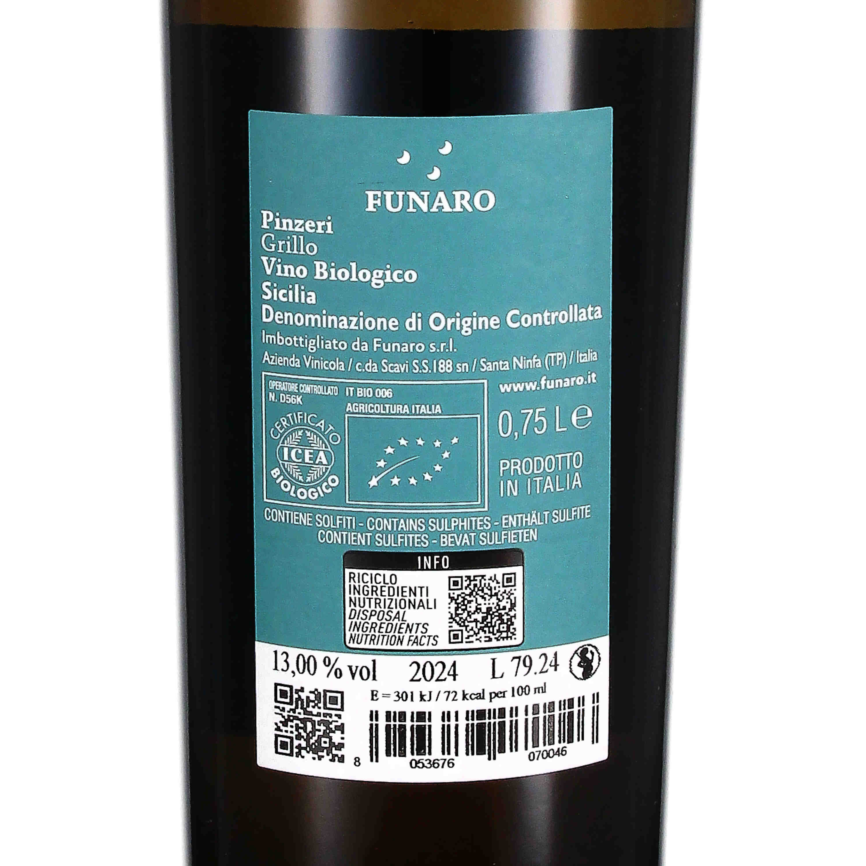 Grillo Terre Siciliane IGP Pinzeri 2024 (bio)